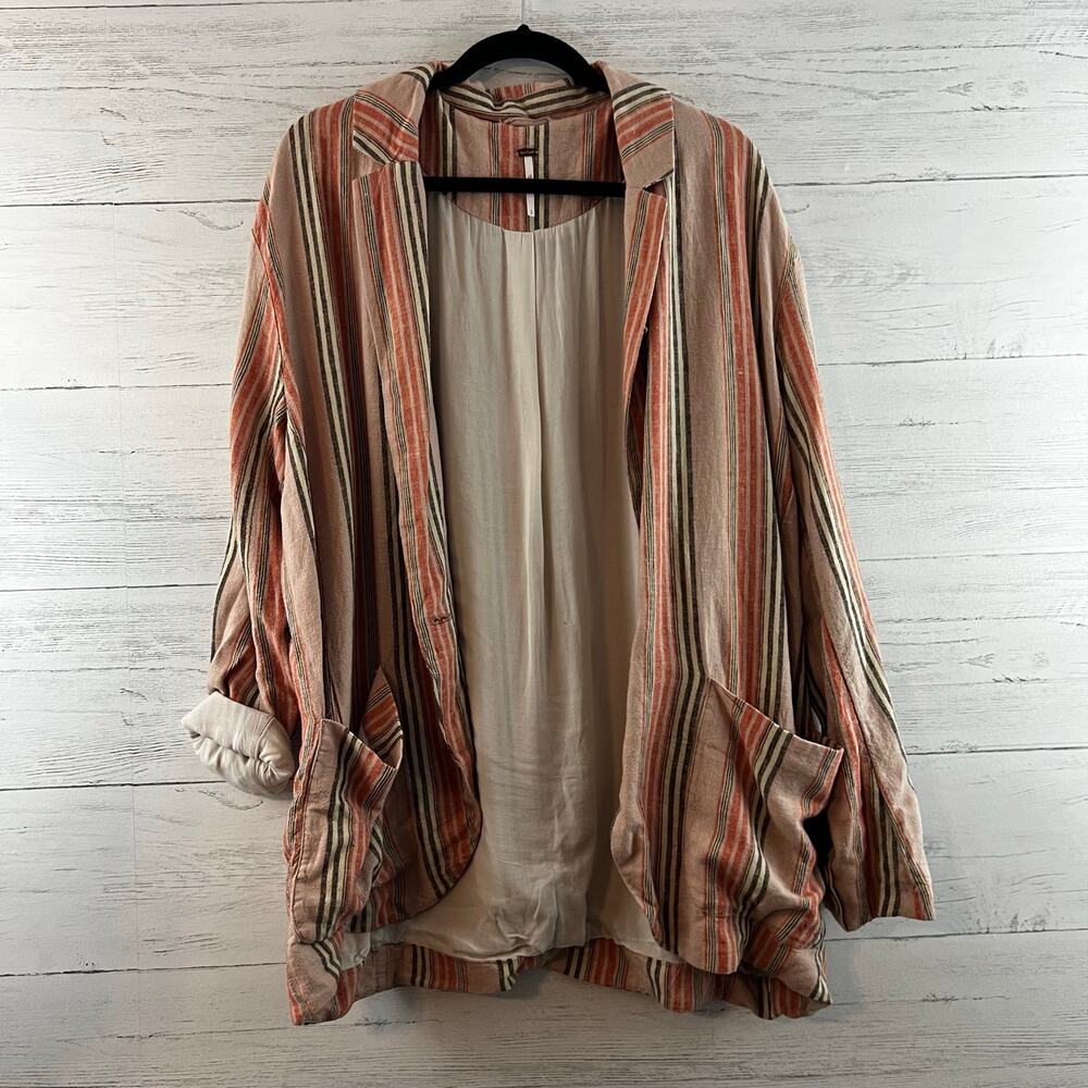 Free People Simply Stripe Slouchy Oversized Blazer Size S